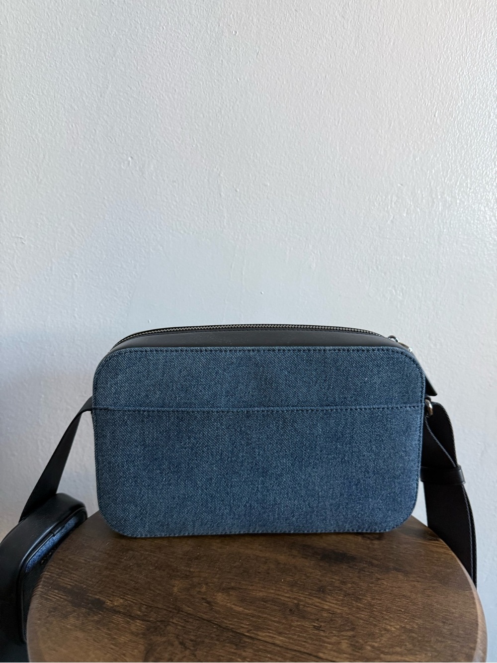 Michael Kors Men's Blue Denim and Black Trim Crossbody Bag - Picture 3 of 3